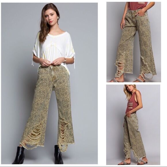 Pol 5 pockets, distressed leopard print jeans - Picture 11 of 14